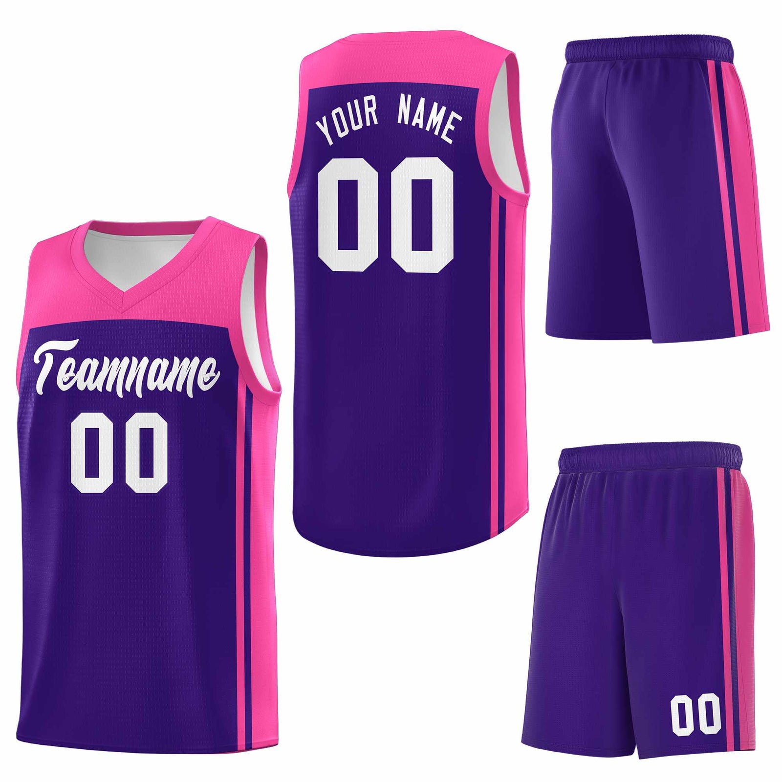 Custom Purple Pink Classic Sets Sports Uniform Basketball Jersey