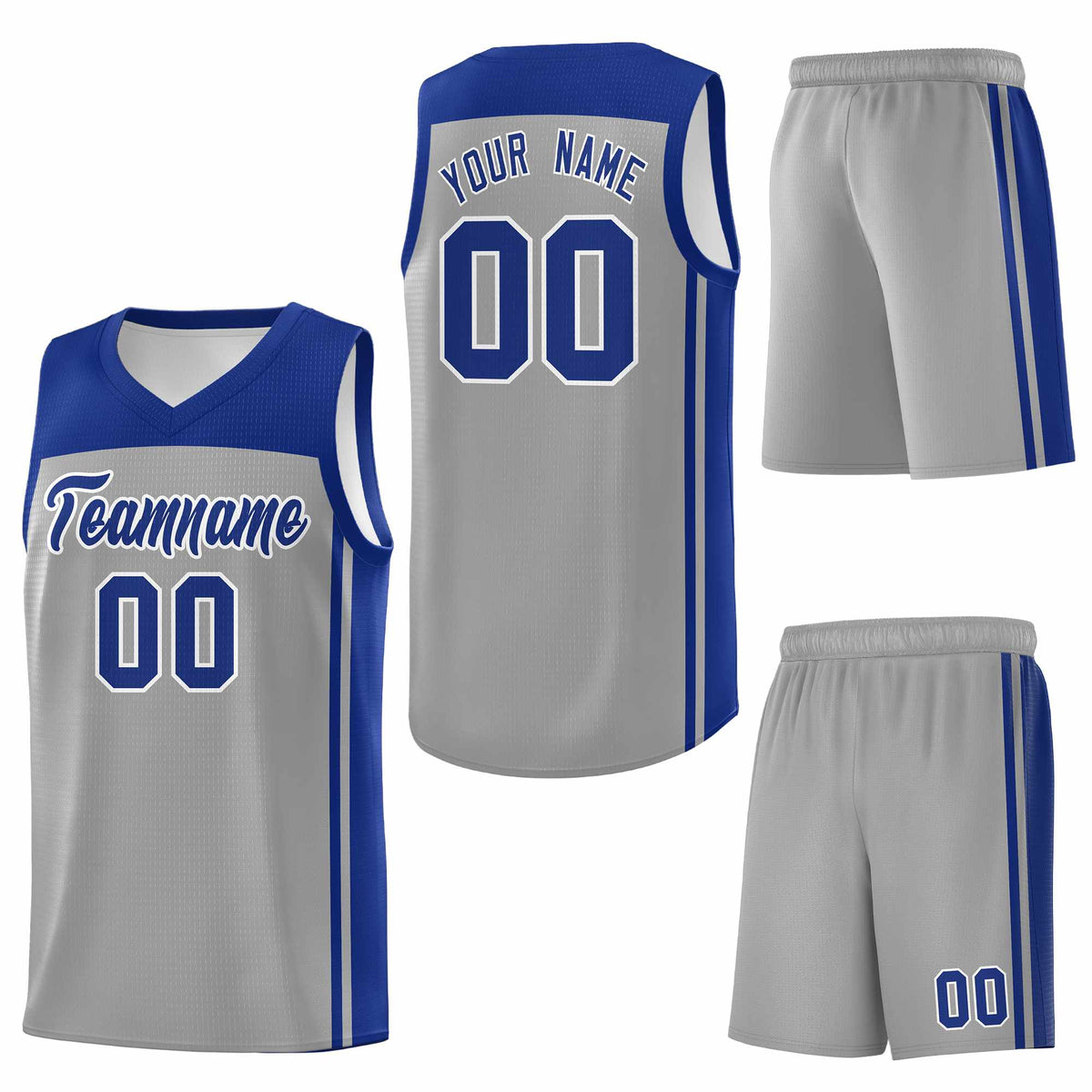Custom Grey Navy Classic Sets Sports Uniform Basketball Jersey