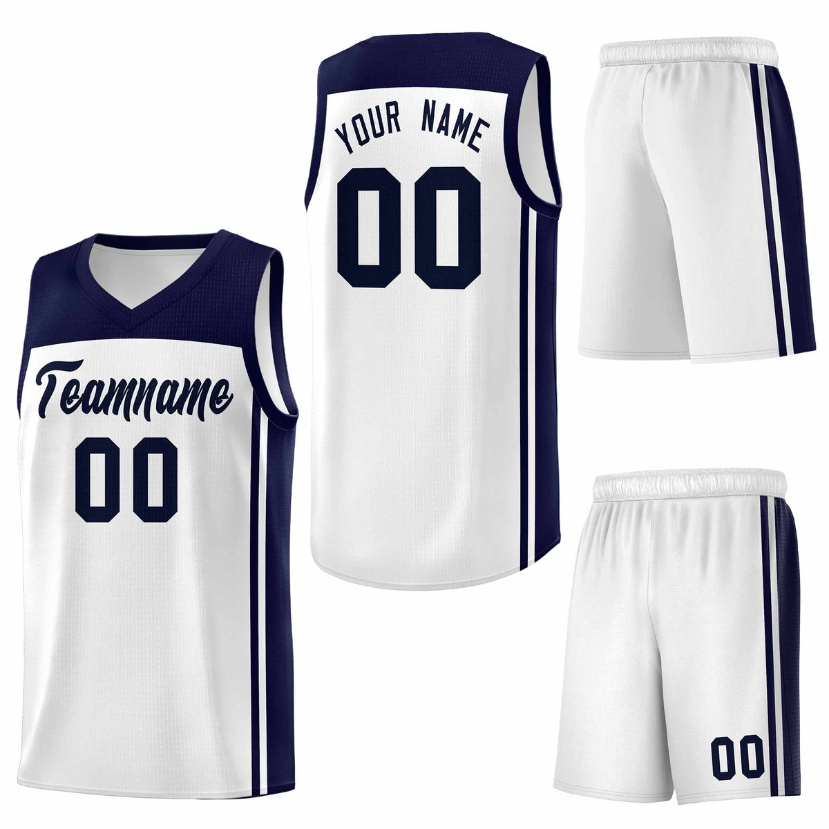 Custom White Navy Classic Sets Sports Uniform Basketball Jersey