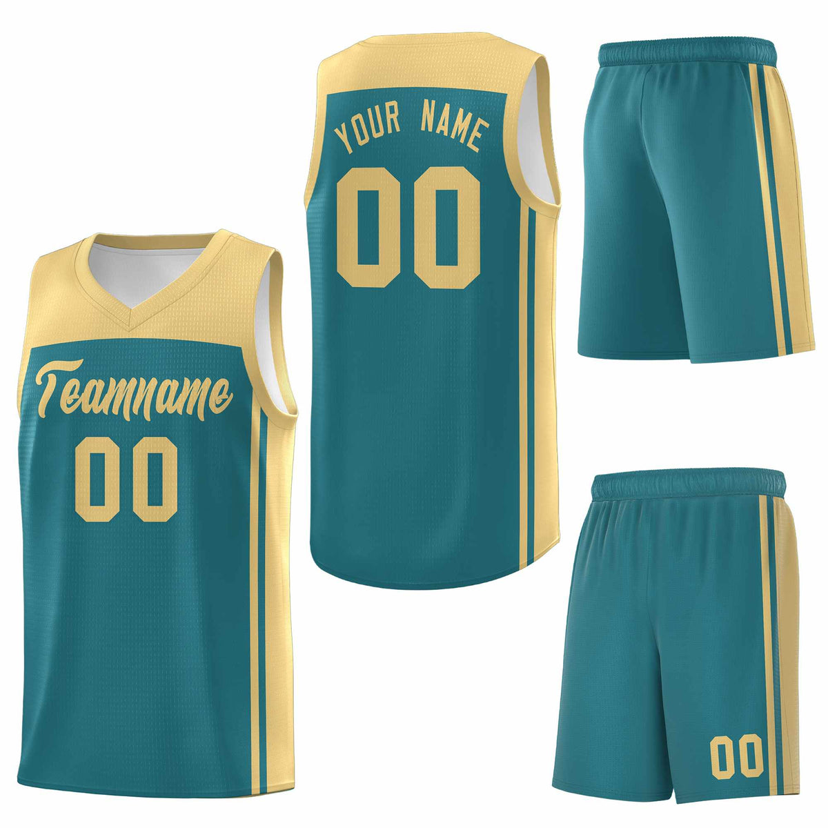 Custom Aqua Khaki Classic Sets Sports Uniform Basketball Jersey