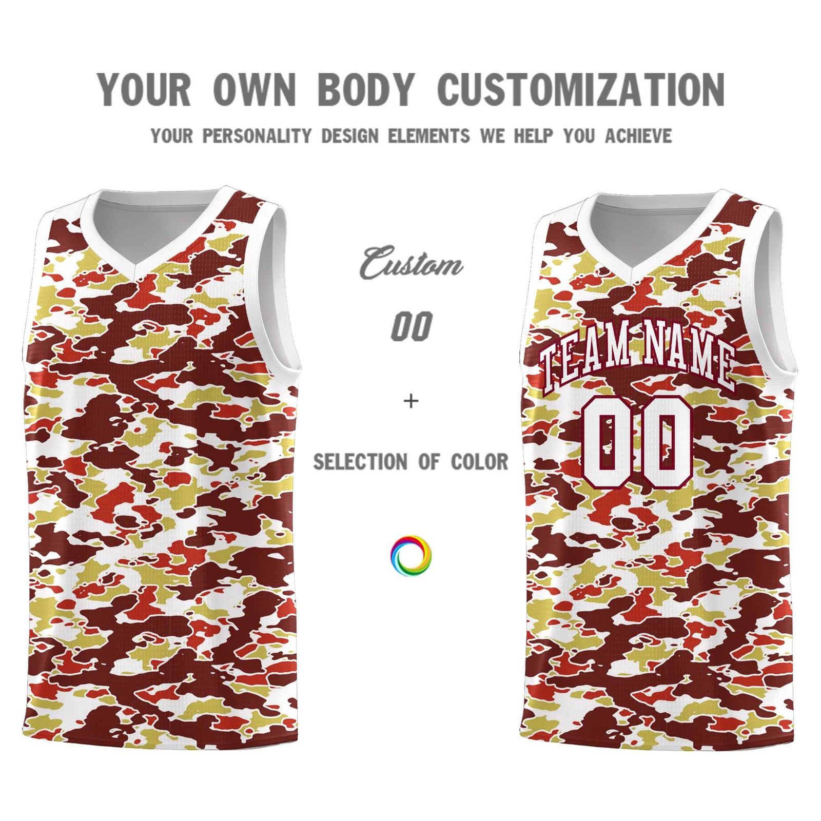 Custom Personalized Camo Sets Sports Uniform Basketball Jersey