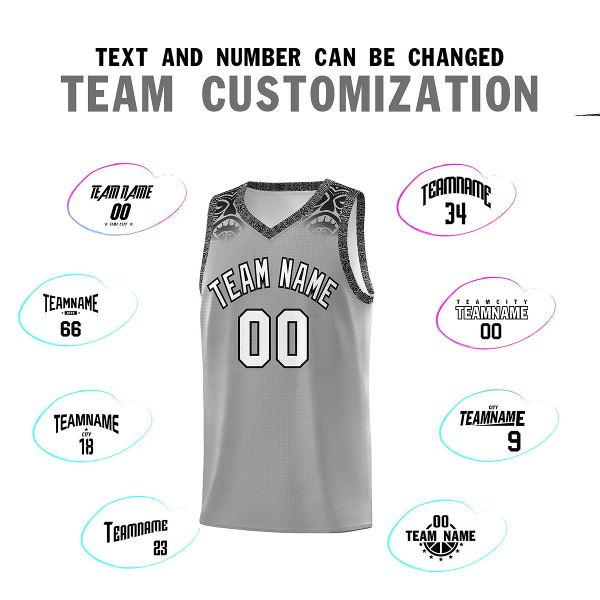 Custom Dark Gray Black Personalized Indians Print Sets Sports Uniform Basketball Jersey