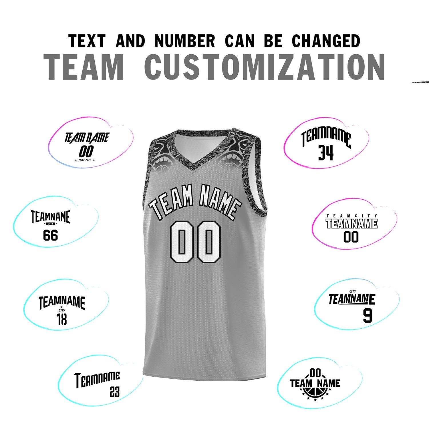 Custom Dark Gray Black Personalized Indians Print Sets Sports Uniform Basketball Jersey