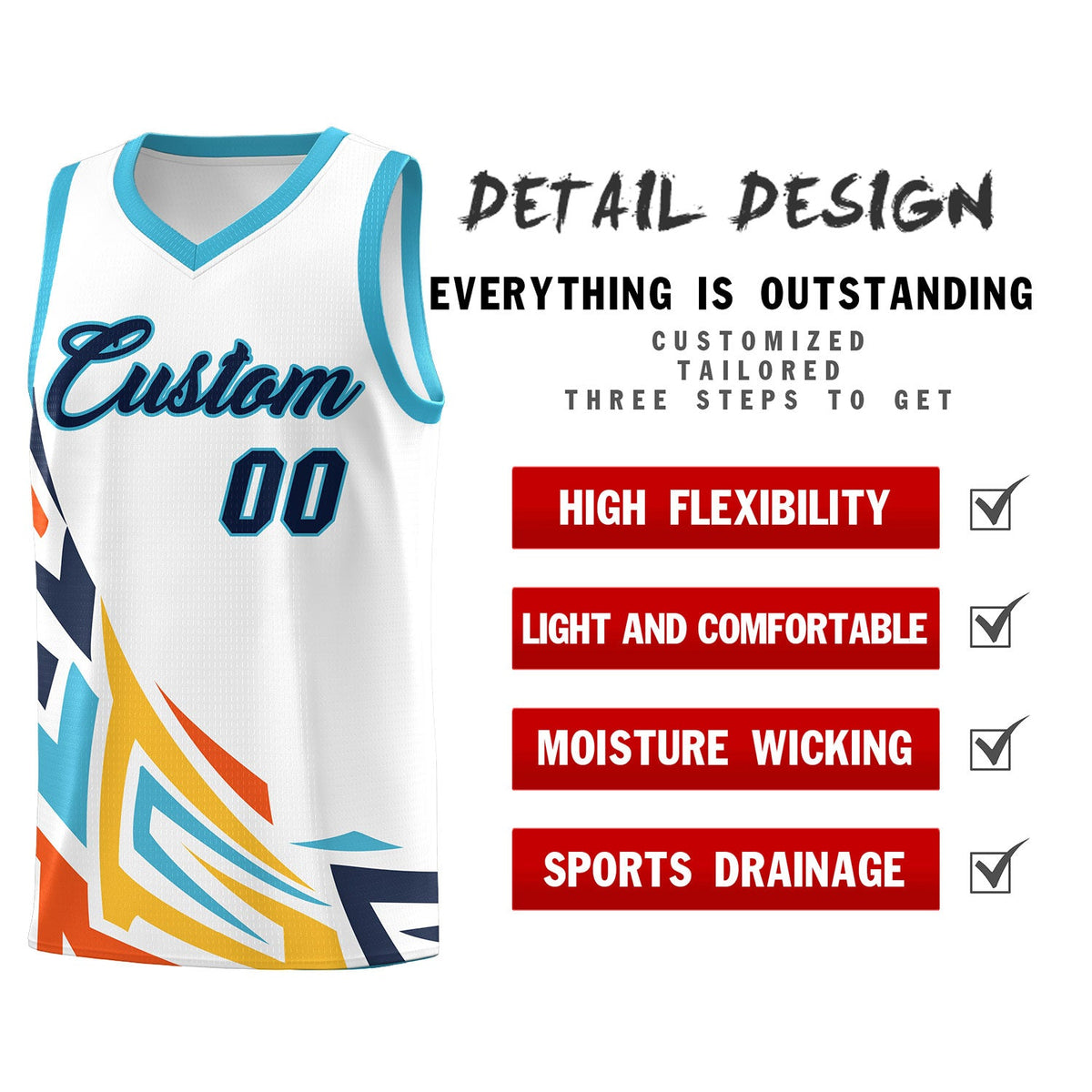 Custom White Gradient Graffiti Pattern Sports Uniform Basketball Jersey