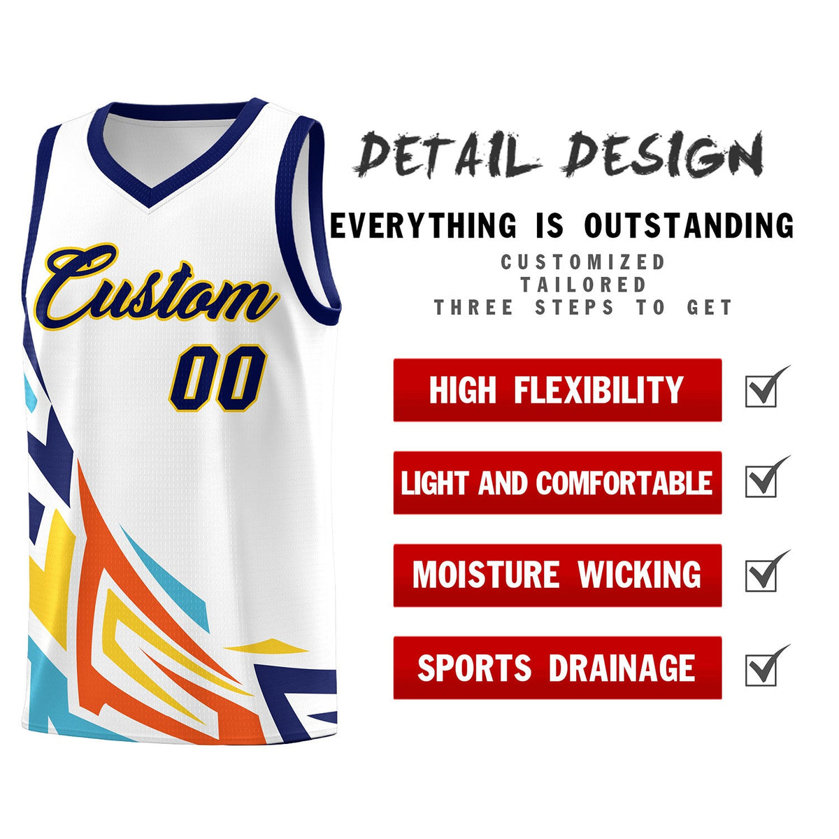 Custom White Gradient Graffiti Pattern Sports Uniform Basketball Jersey