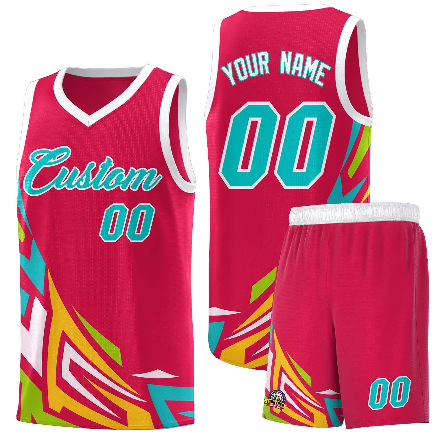 Custom Red Gradient Graffiti Pattern Sports Uniform Basketball Jersey