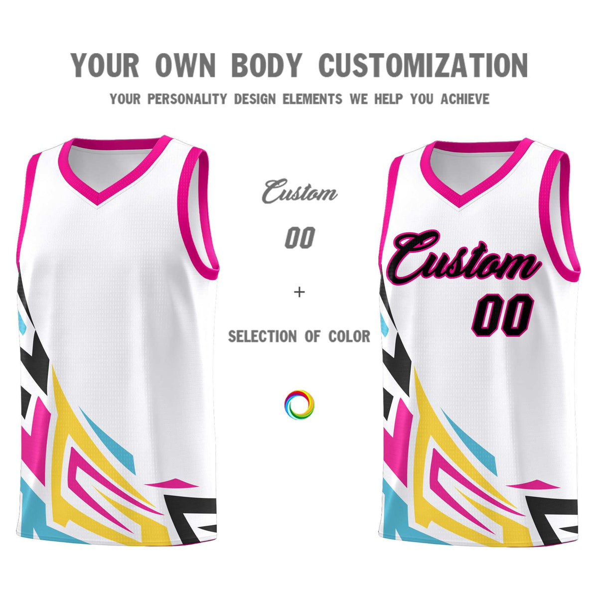 Custom White Gradient Graffiti Pattern Sports Uniform Basketball Jersey