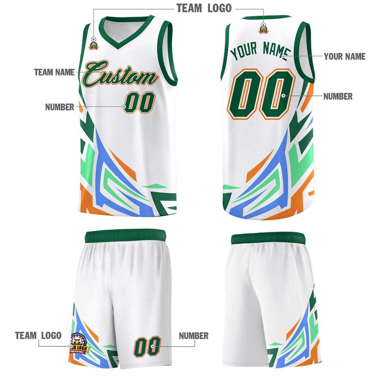 Custom White Gradient Graffiti Pattern Sports Uniform Basketball Jersey