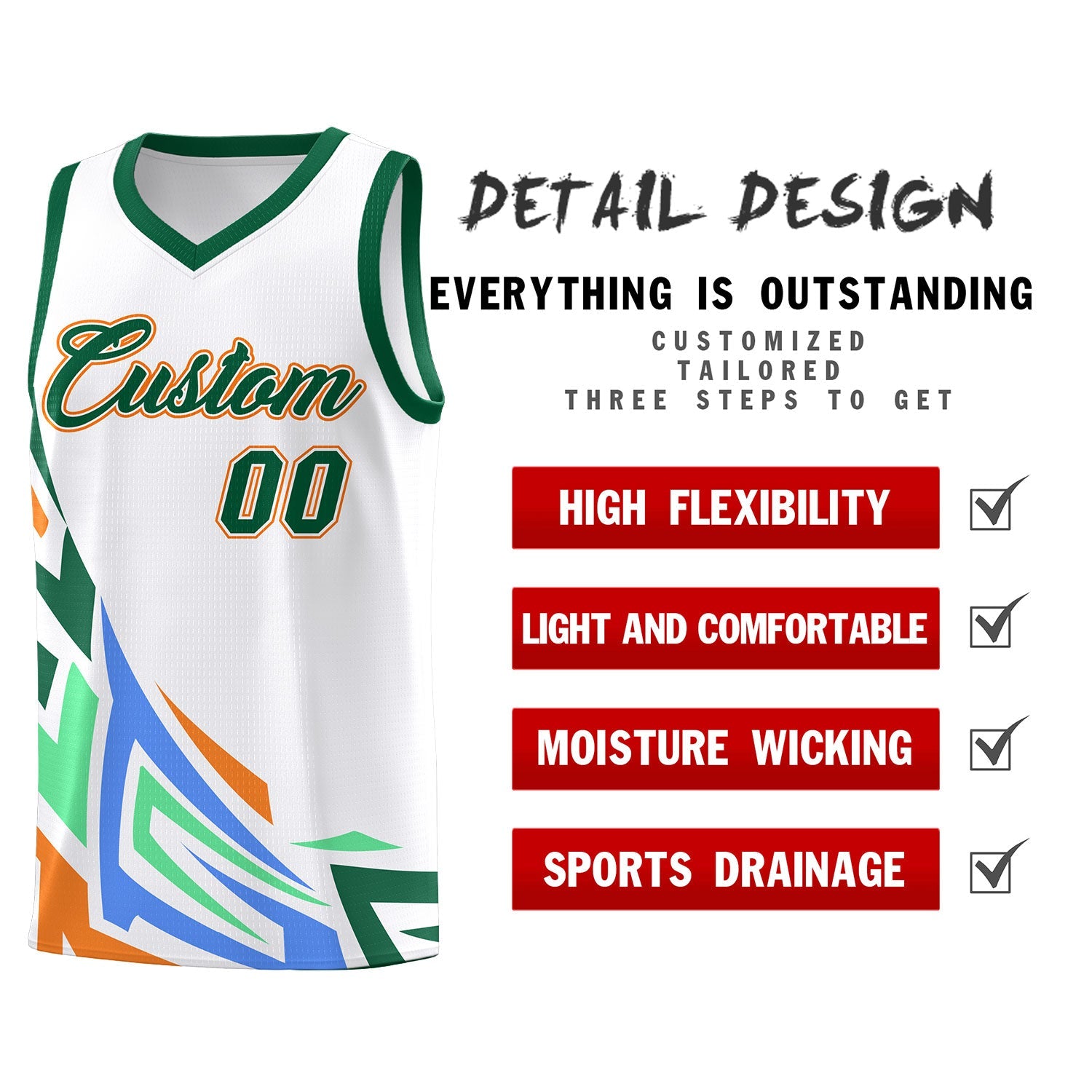 Custom White Gradient Graffiti Pattern Sports Uniform Basketball Jersey