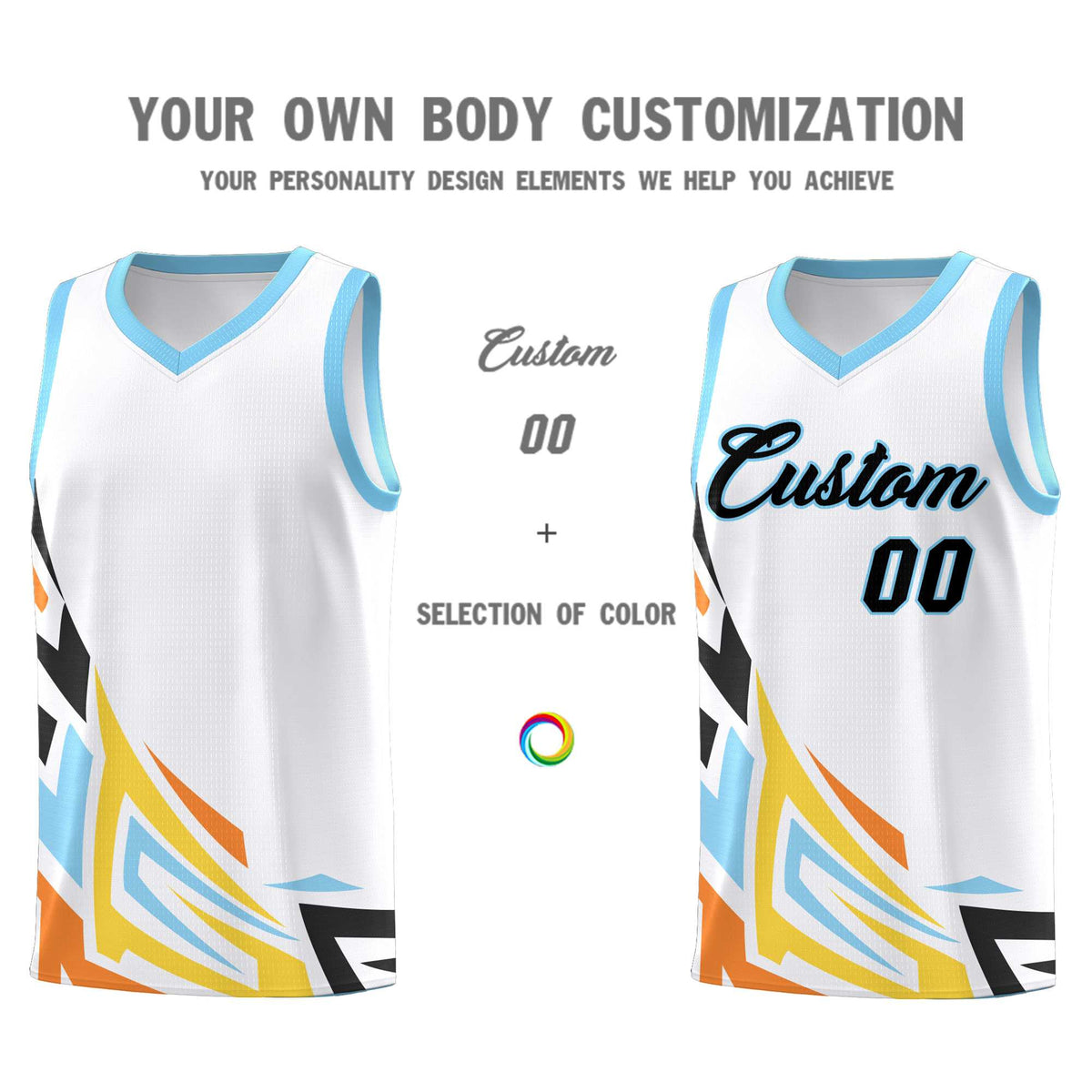 Custom White Gradient Graffiti Pattern Sports Uniform Basketball Jersey