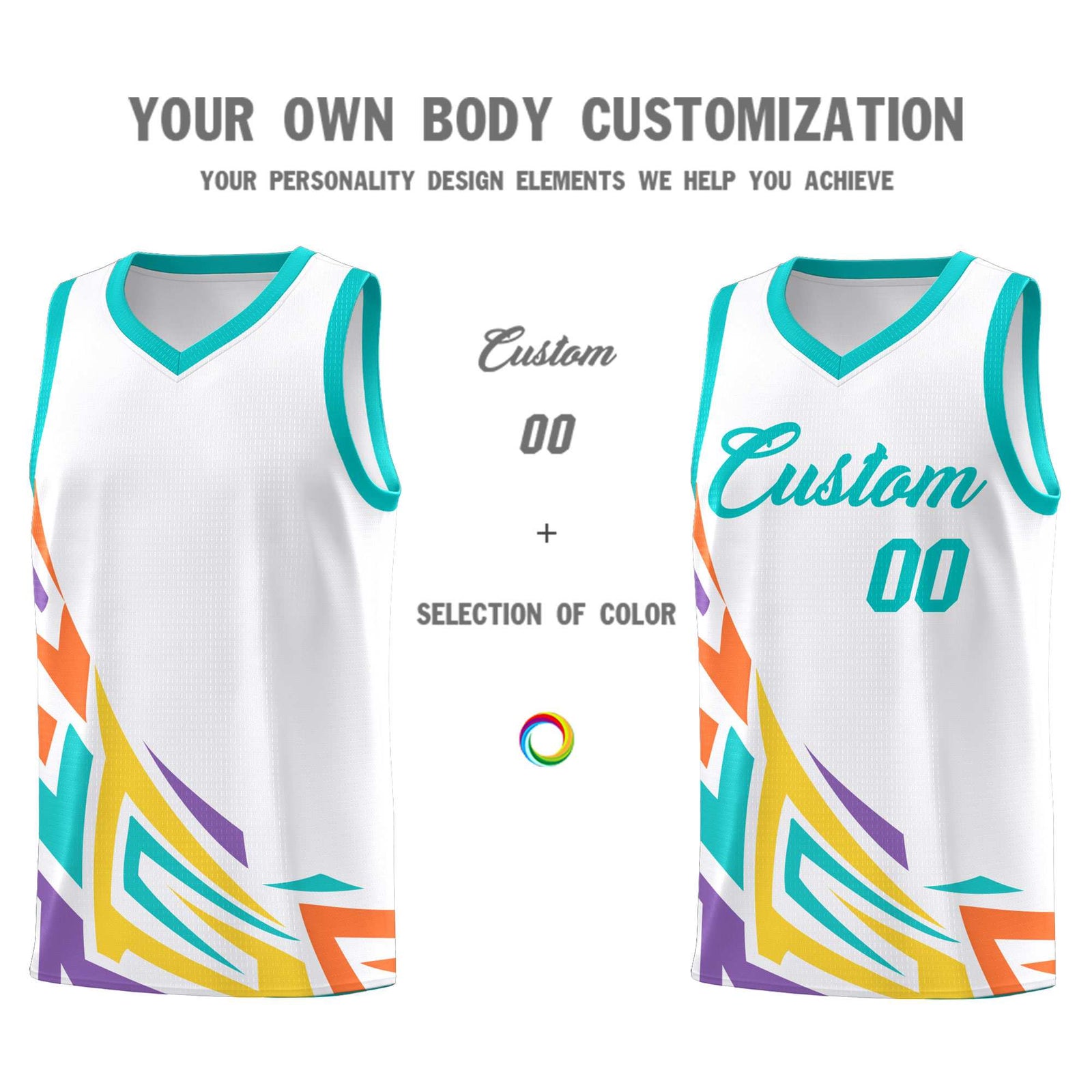 Custom White Gradient Graffiti Pattern Sports Uniform Basketball Jersey