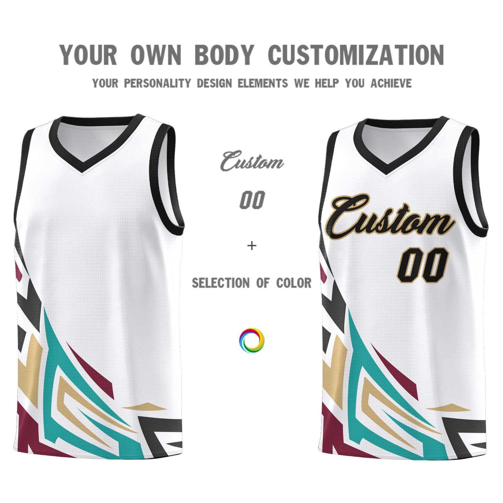 Custom White Gradient Graffiti Pattern Sports Uniform Basketball Jersey