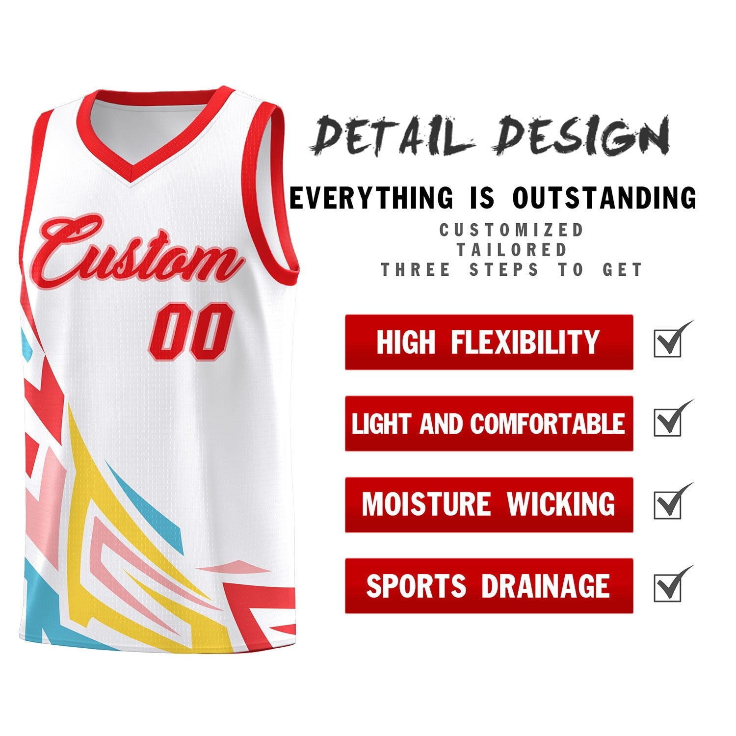 Custom White Gradient Graffiti Pattern Sports Uniform Basketball Jersey