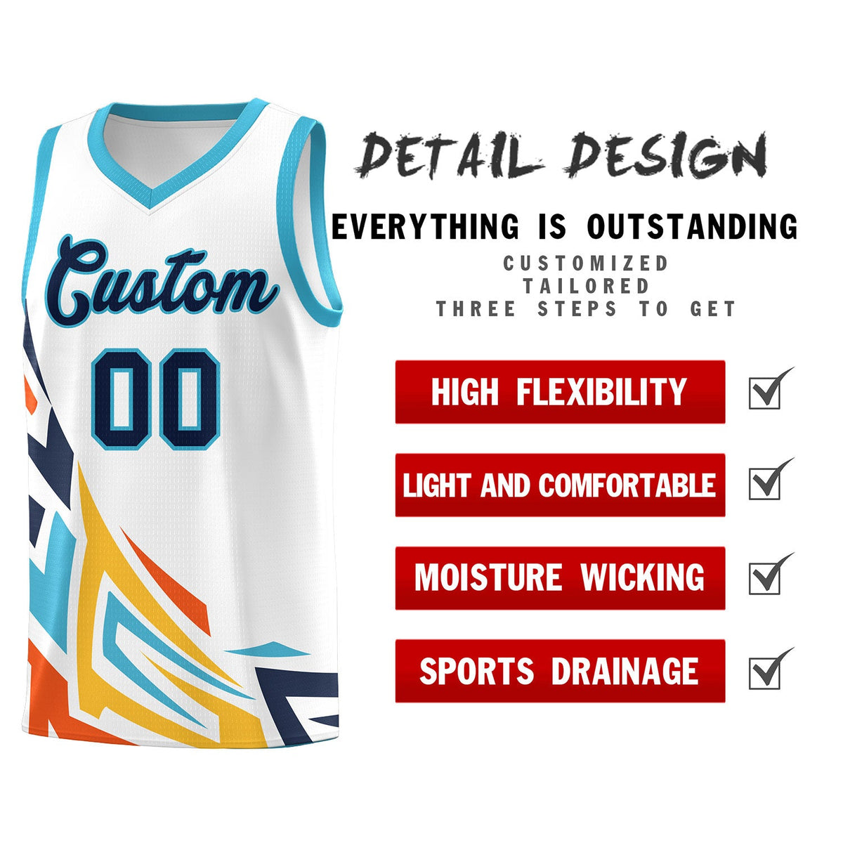 Custom White Gradient Graffiti Pattern Sports Uniform Basketball Jersey