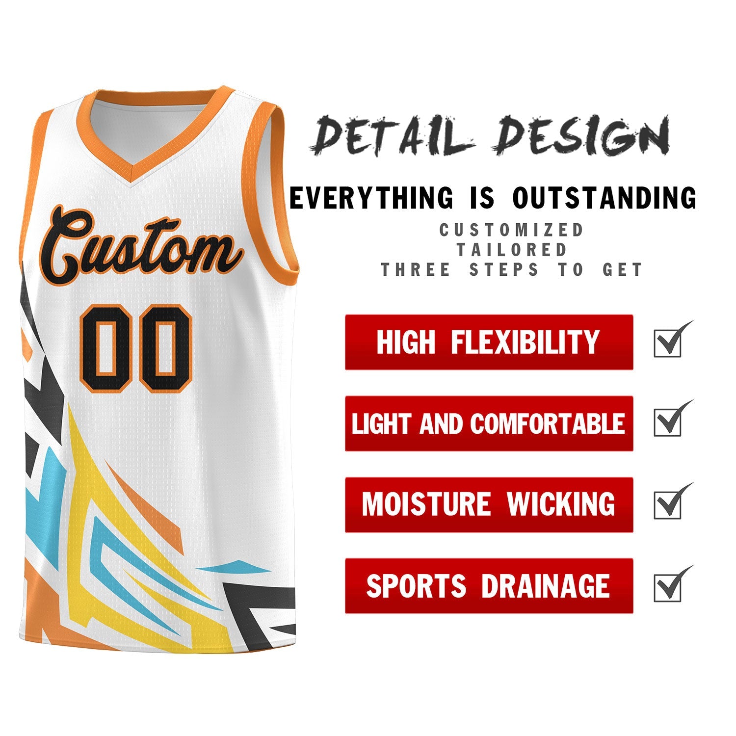 Custom White Gradient Graffiti Pattern Sports Uniform Basketball Jersey