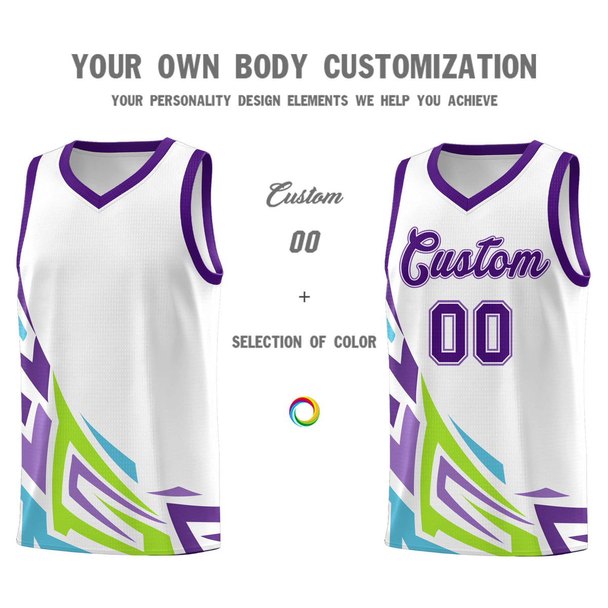 Custom White Gradient Graffiti Pattern Sports Uniform Basketball Jersey