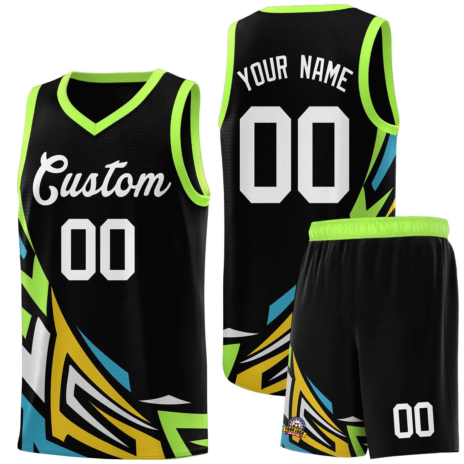 Custom Black Gradient Graffiti Pattern Sports Uniform Basketball Jersey