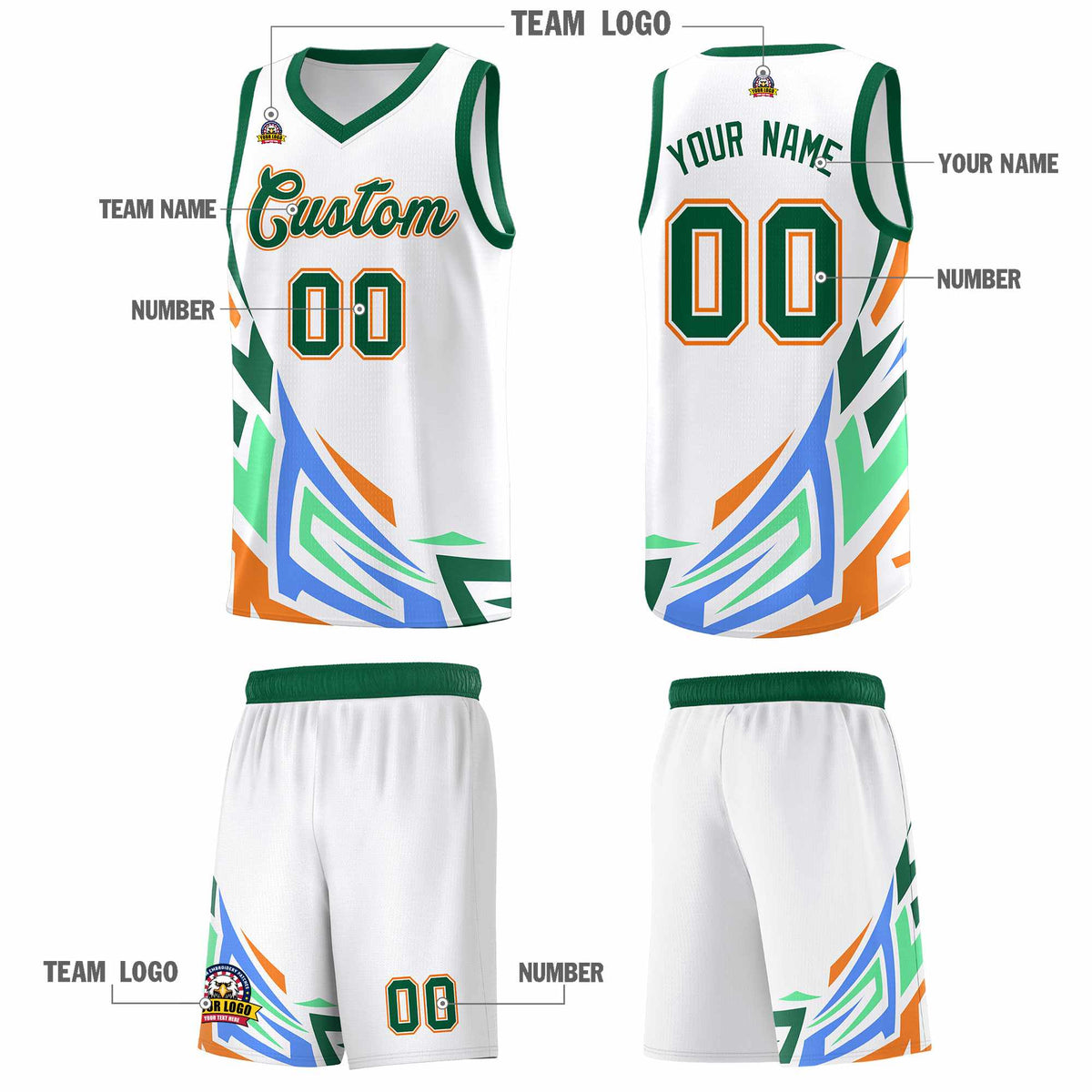 Custom White Gradient Graffiti Pattern Sports Uniform Basketball Jersey