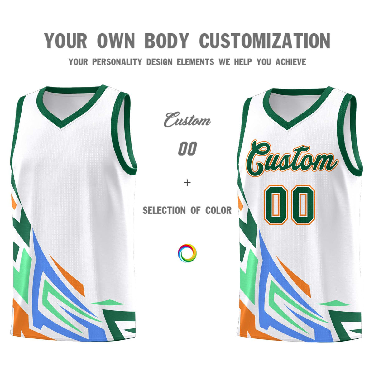 Custom White Gradient Graffiti Pattern Sports Uniform Basketball Jersey