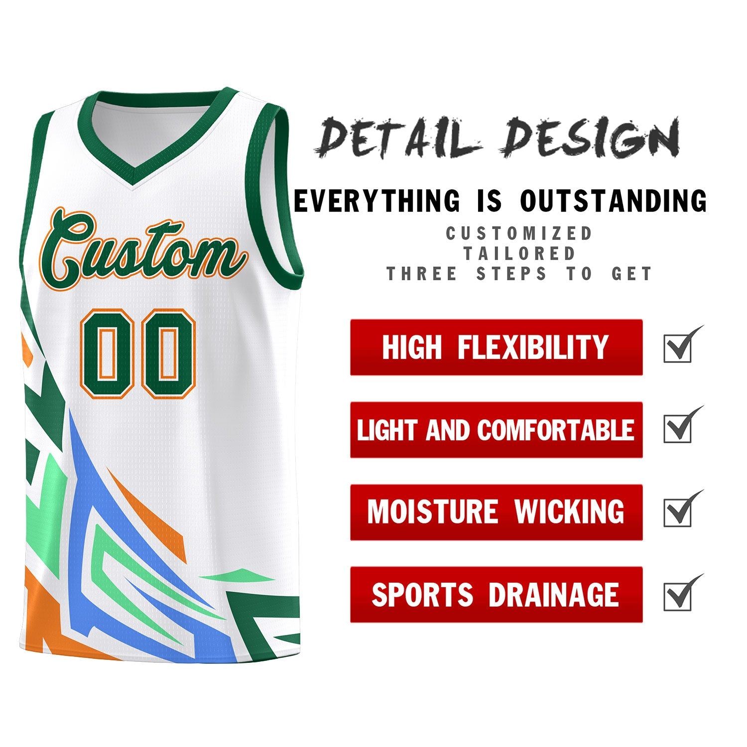 Custom White Gradient Graffiti Pattern Sports Uniform Basketball Jersey