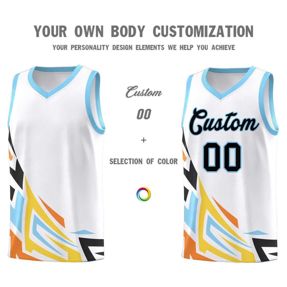 Custom White Gradient Graffiti Pattern Sports Uniform Basketball Jersey