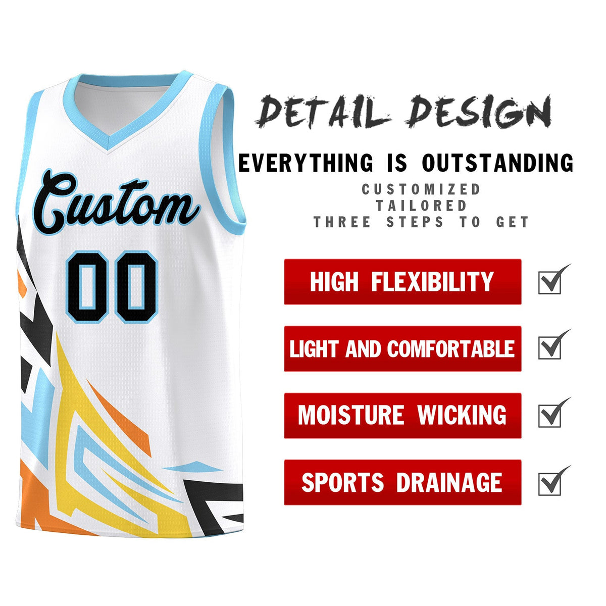 Custom White Gradient Graffiti Pattern Sports Uniform Basketball Jersey