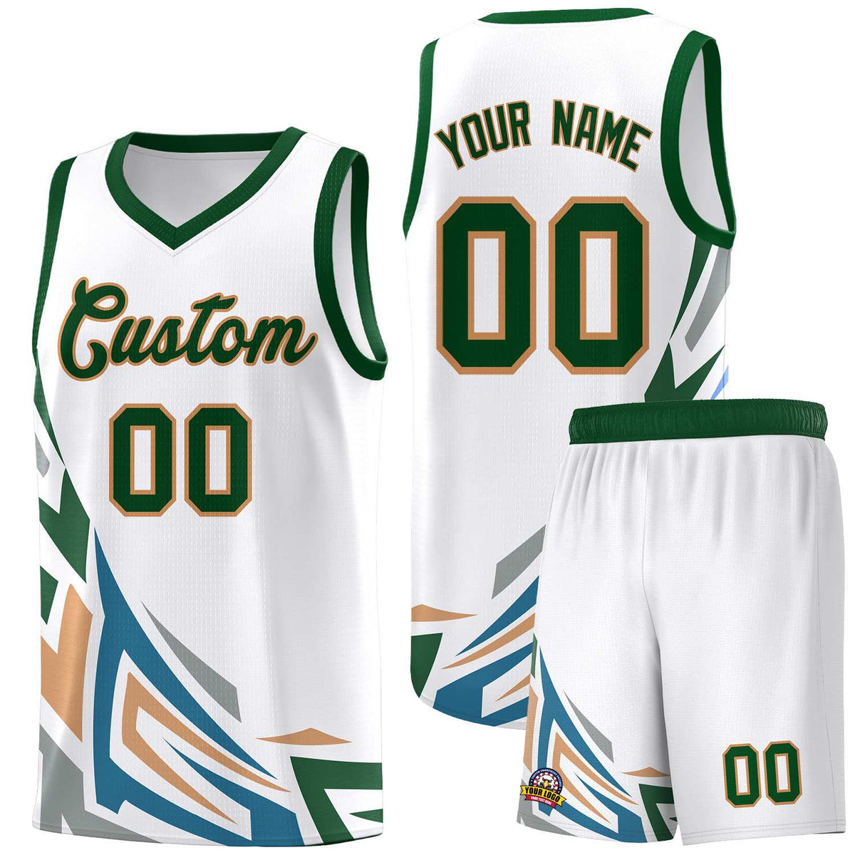 Custom White Gradient Graffiti Pattern Sports Uniform Basketball Jersey