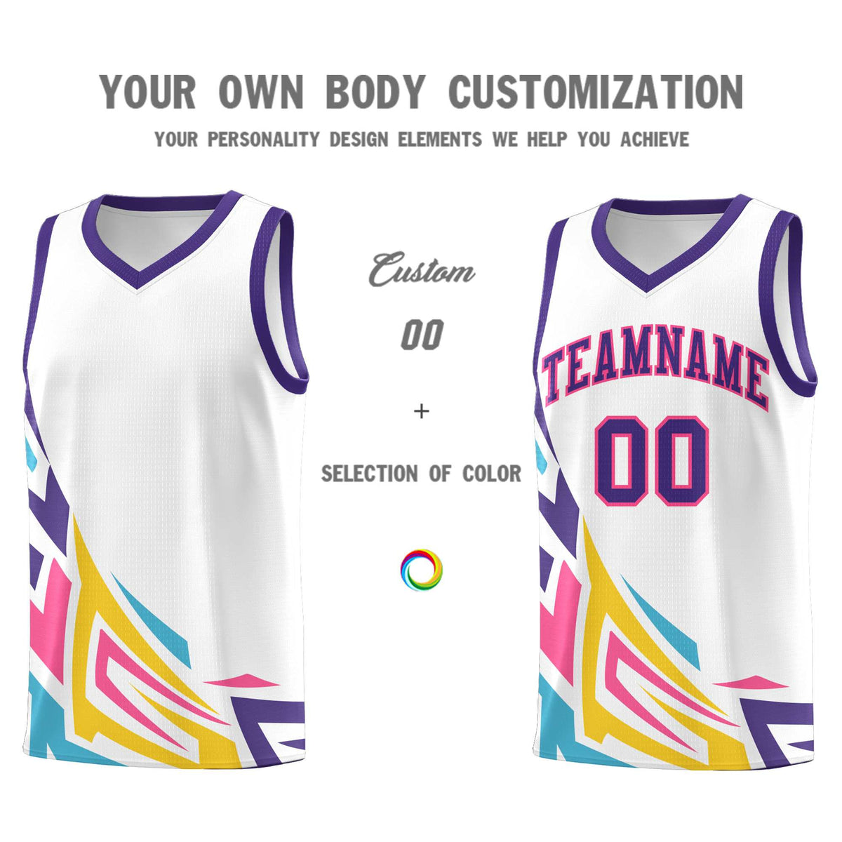 Custom White Gradient Graffiti Pattern Sports Uniform Basketball Jersey