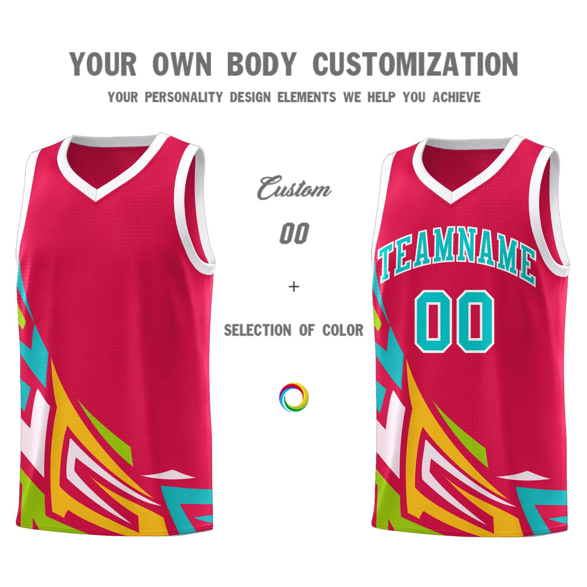 Custom Red Gradient Graffiti Pattern Sports Uniform Basketball Jersey