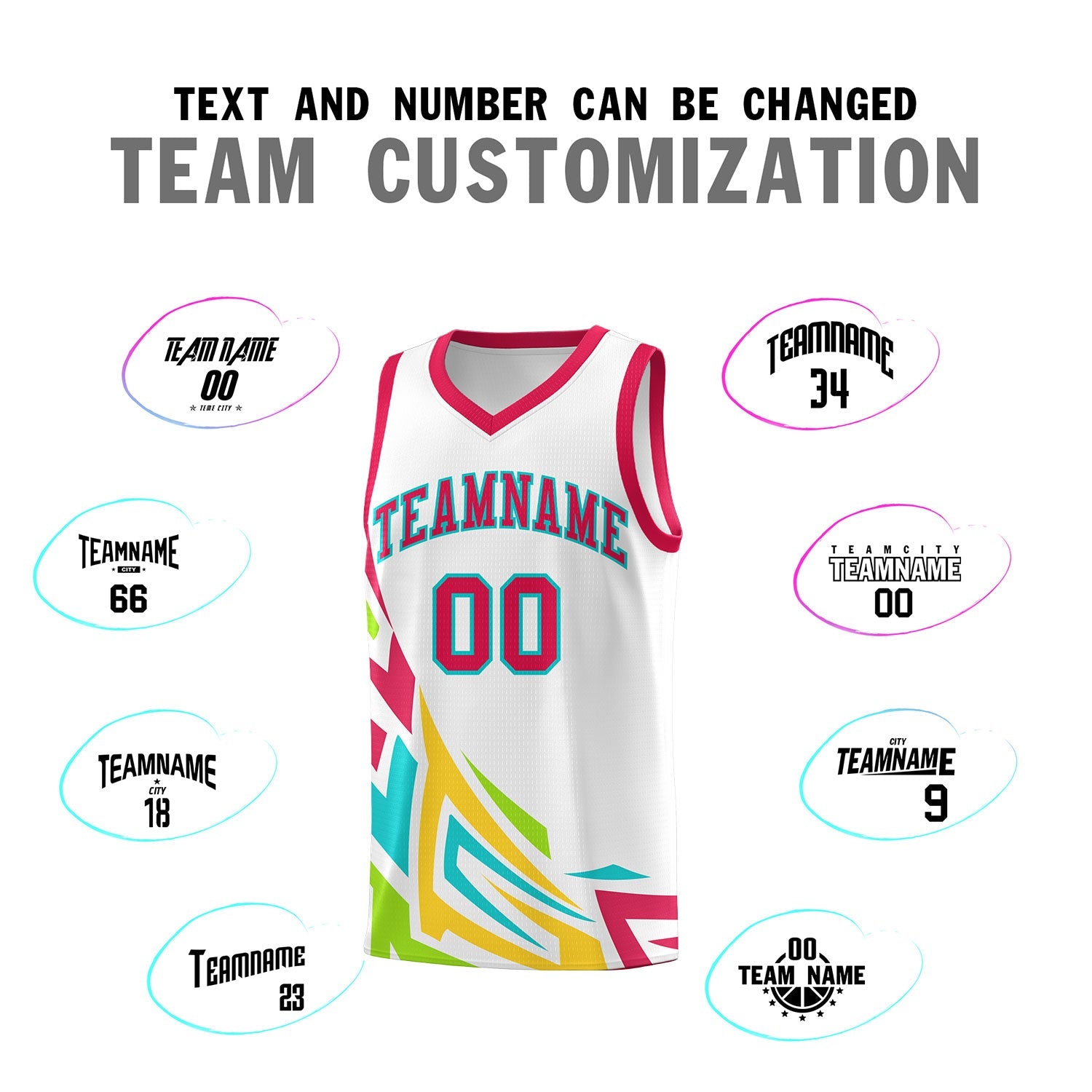 Custom White Gradient Graffiti Pattern Sports Uniform Basketball Jersey