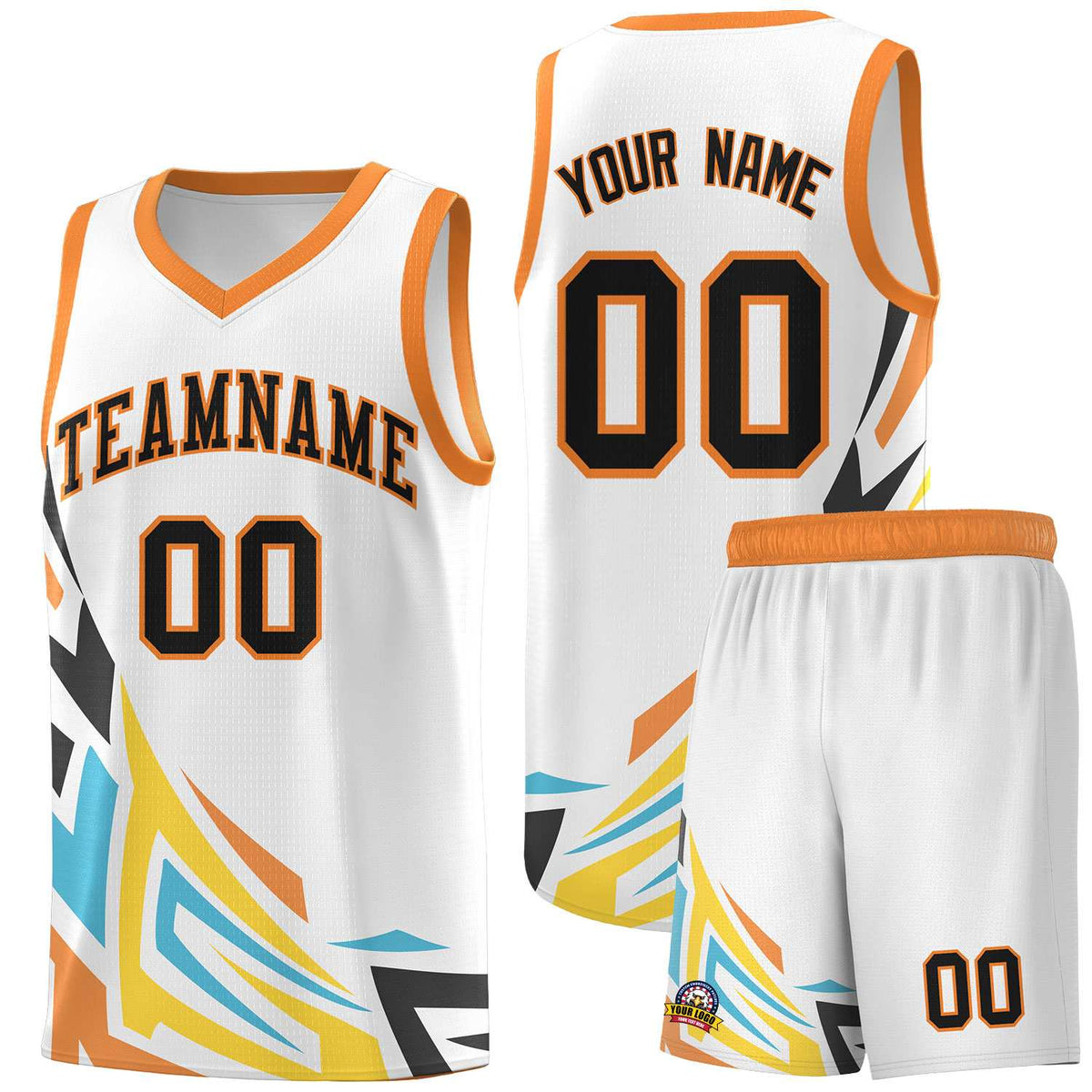 Custom White Gradient Graffiti Pattern Sports Uniform Basketball Jersey
