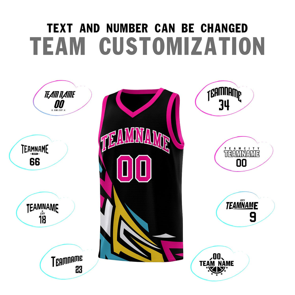 Custom Black Gradient Graffiti Pattern Sports Uniform Basketball Jersey