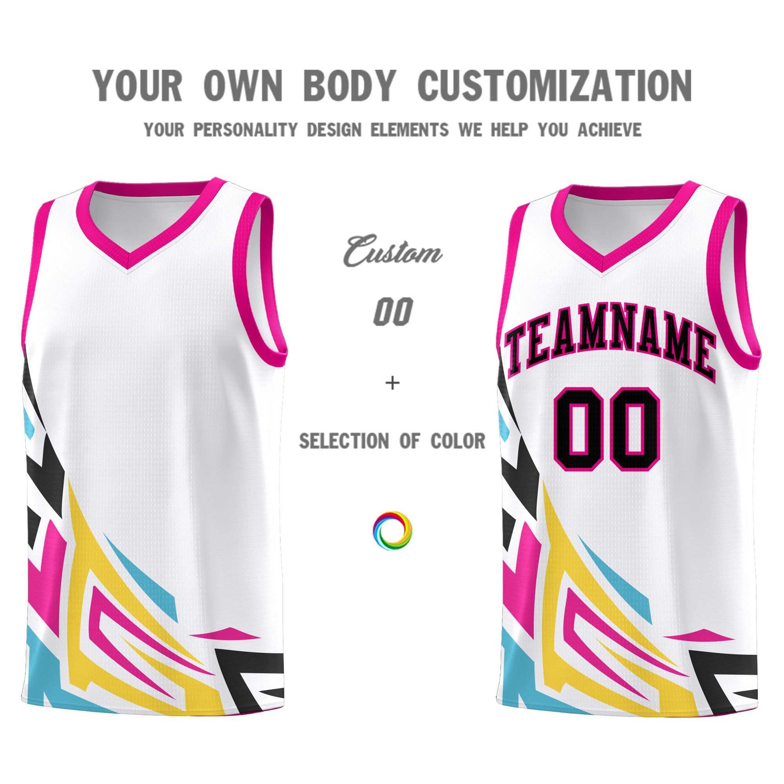 Custom White Gradient Graffiti Pattern Sports Uniform Basketball Jersey