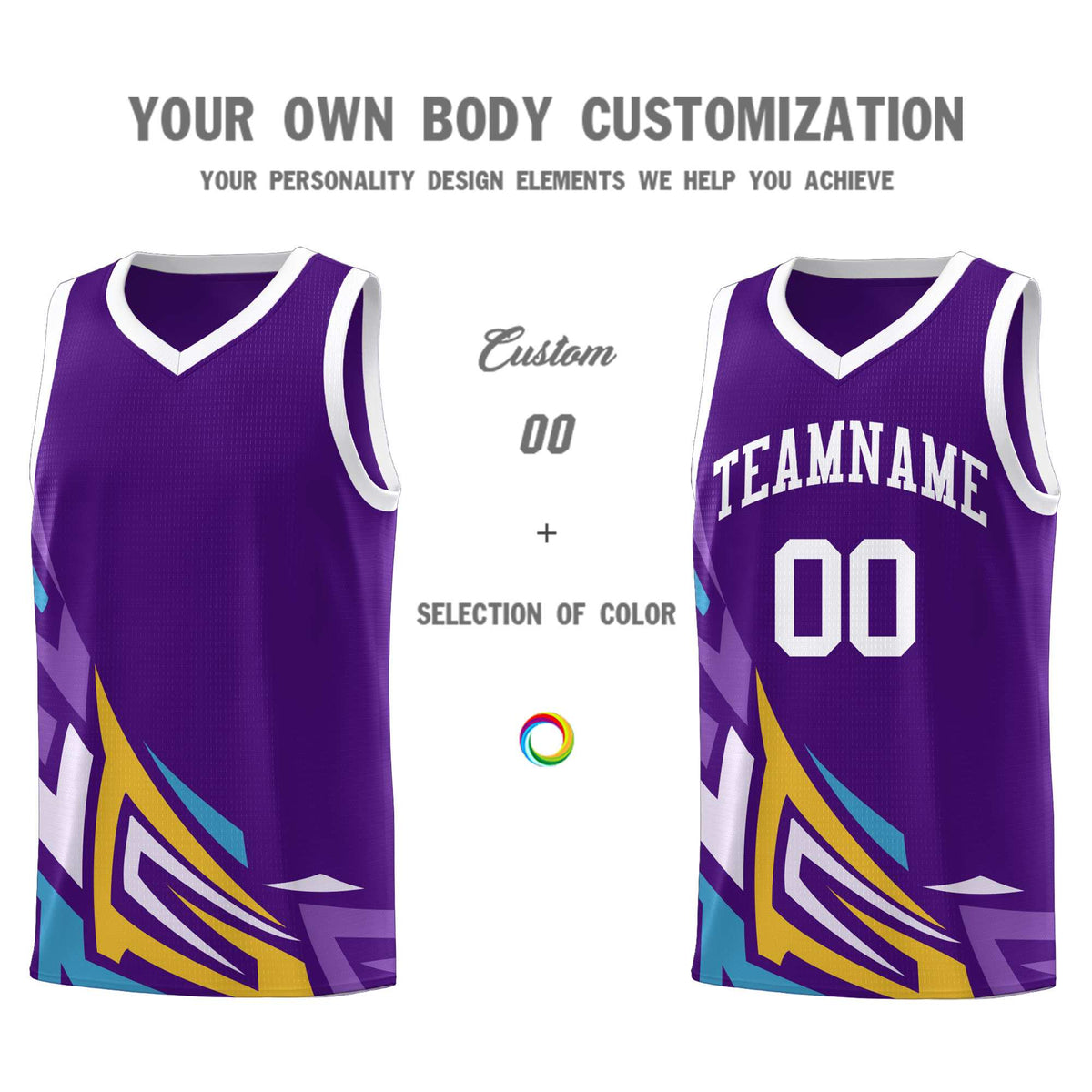 Custom Purple Gradient Graffiti Pattern Sports Uniform Basketball Jersey