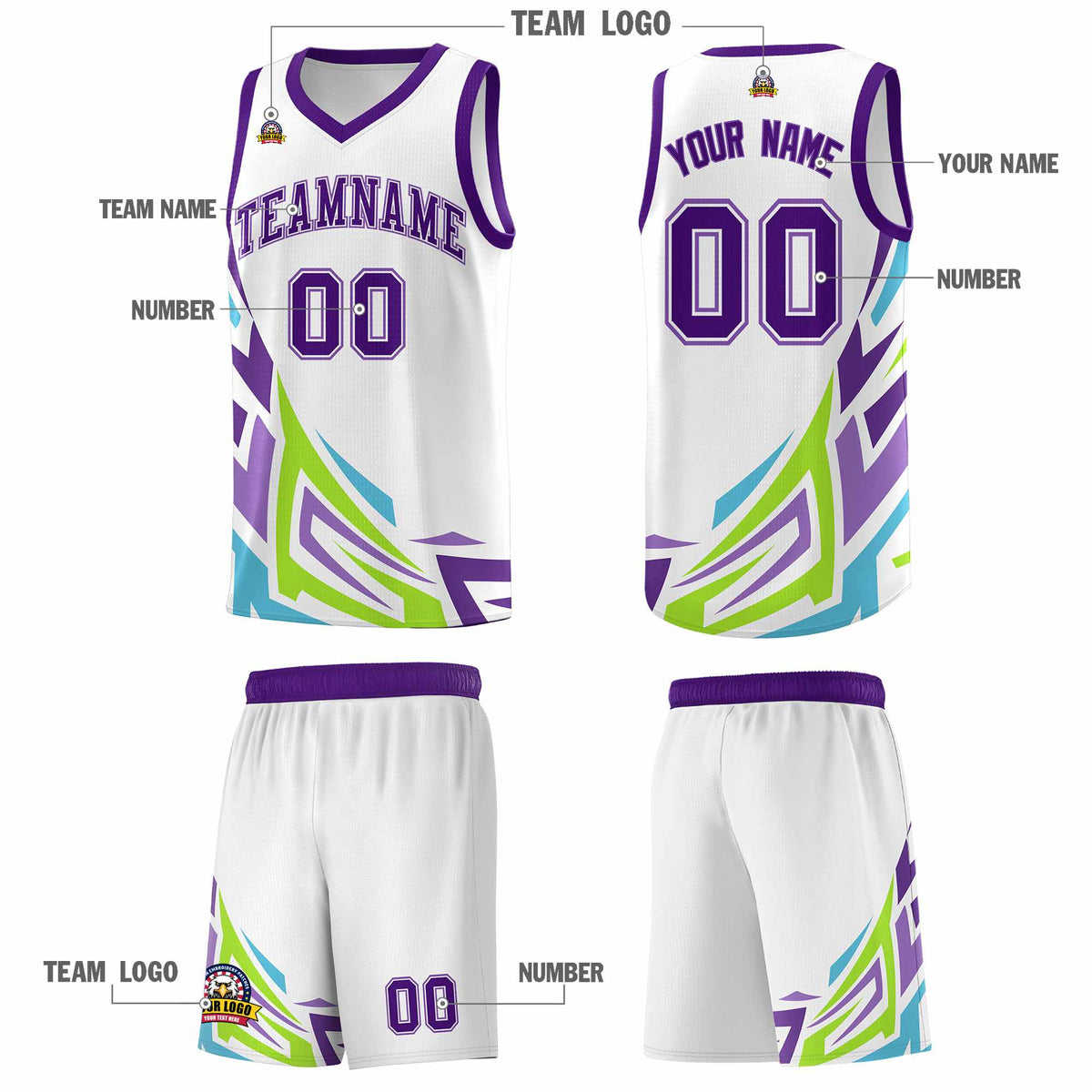 Custom White Gradient Graffiti Pattern Sports Uniform Basketball Jersey