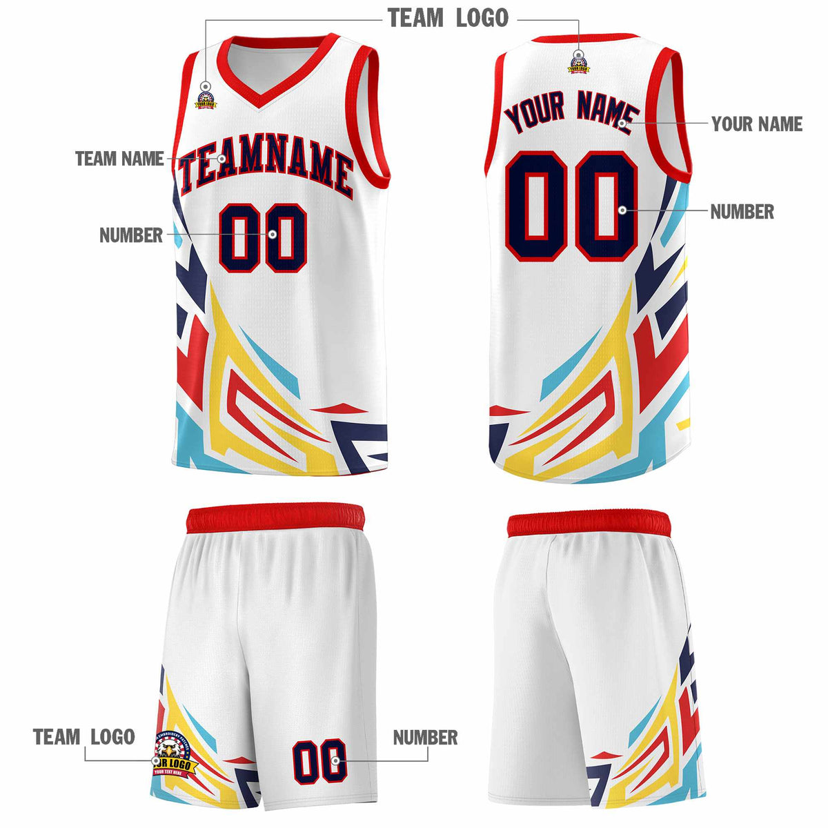 Custom White Gradient Graffiti Pattern Sports Uniform Basketball Jersey