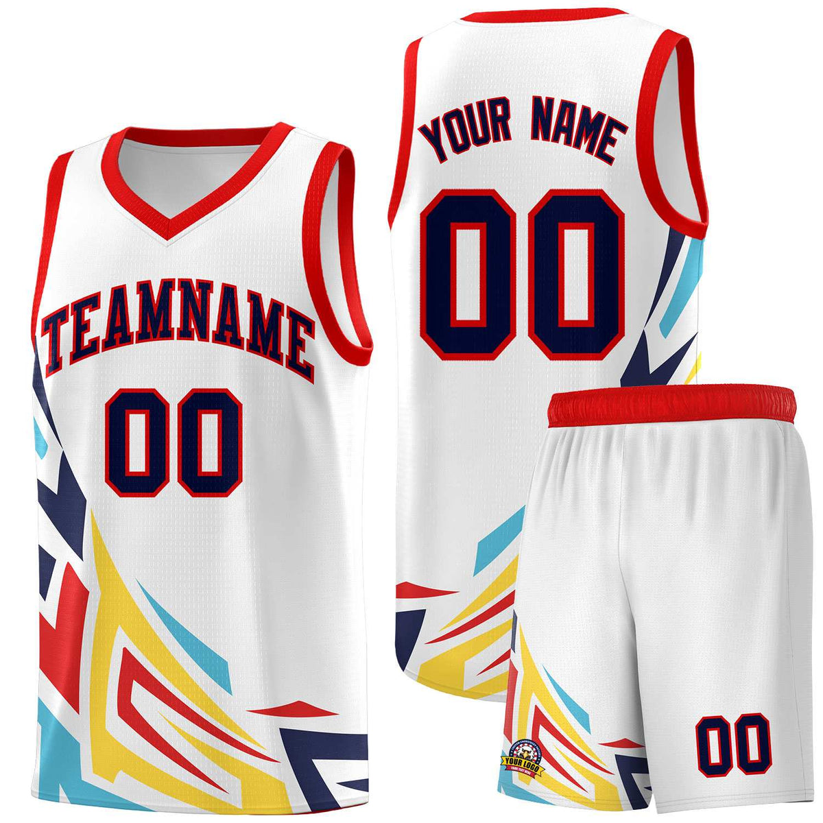 Custom White Gradient Graffiti Pattern Sports Uniform Basketball Jersey
