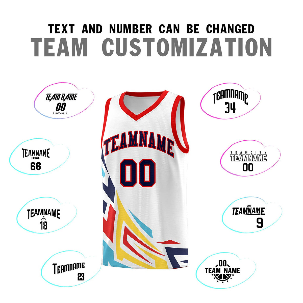 Custom White Gradient Graffiti Pattern Sports Uniform Basketball Jersey