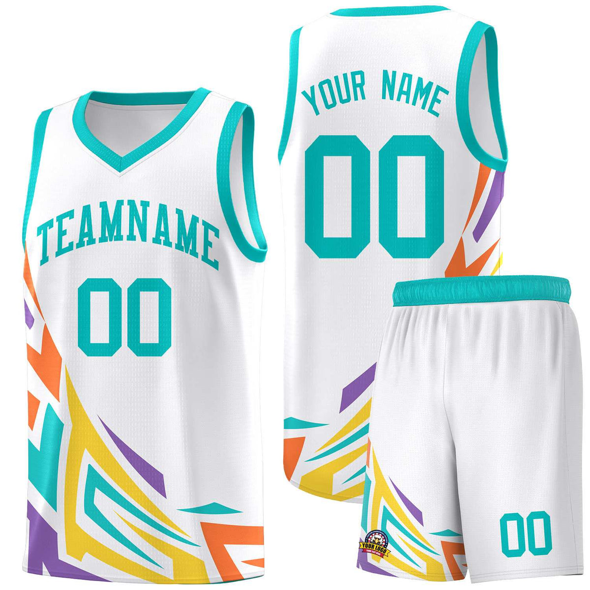 Custom White Gradient Graffiti Pattern Sports Uniform Basketball Jersey