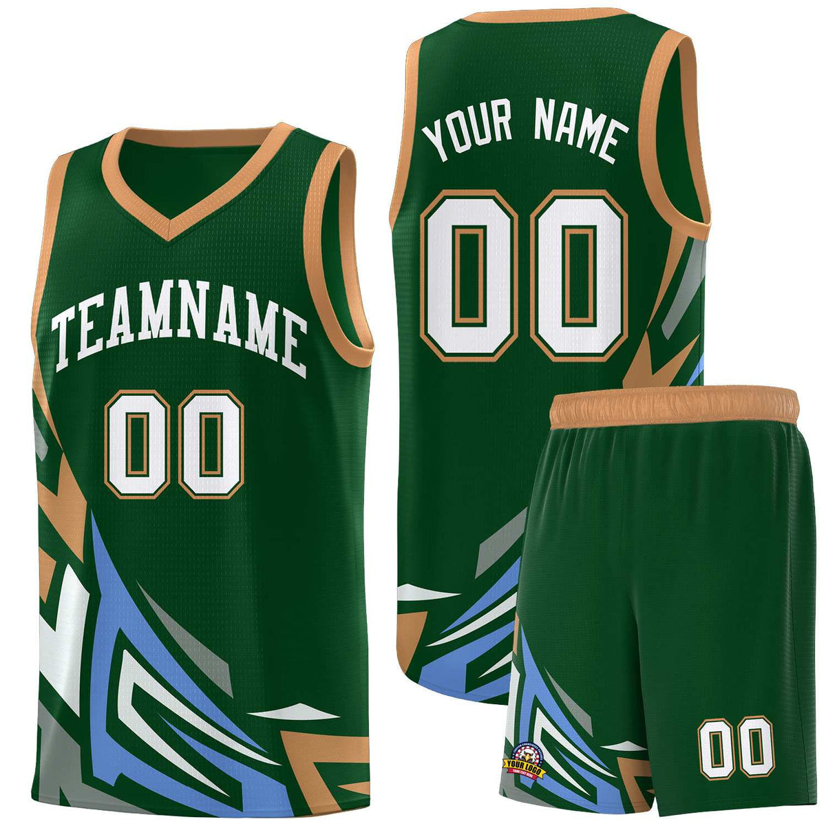 Custom Green Gradient Graffiti Pattern Sports Uniform Basketball Jersey
