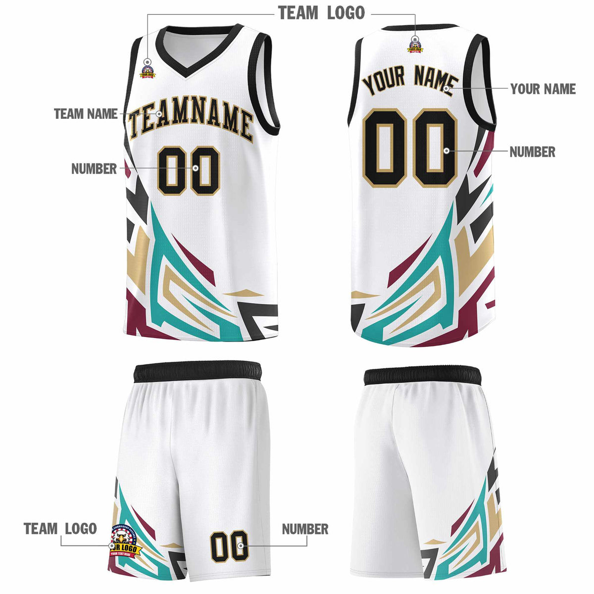 Custom White Gradient Graffiti Pattern Sports Uniform Basketball Jersey