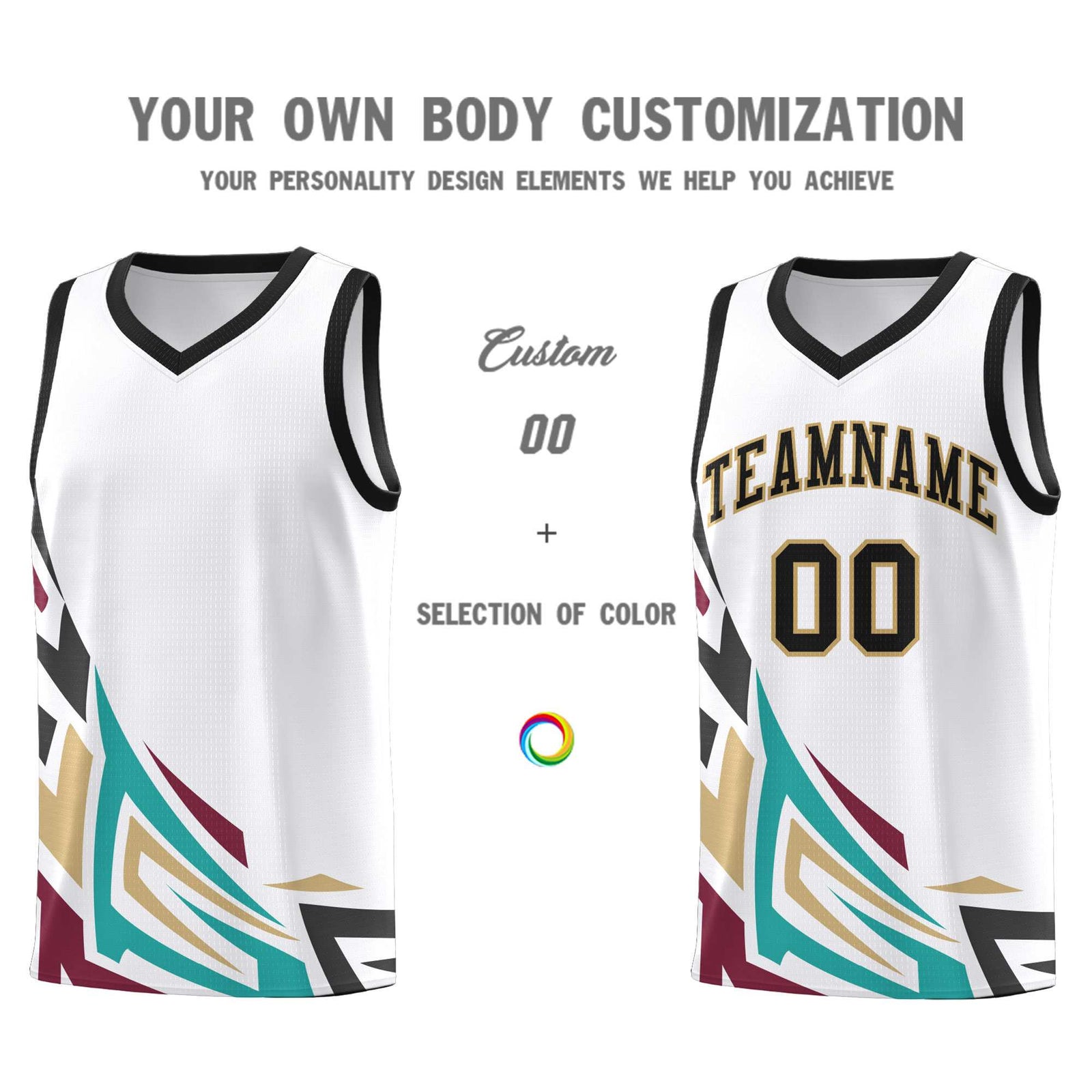 Custom White Gradient Graffiti Pattern Sports Uniform Basketball Jersey