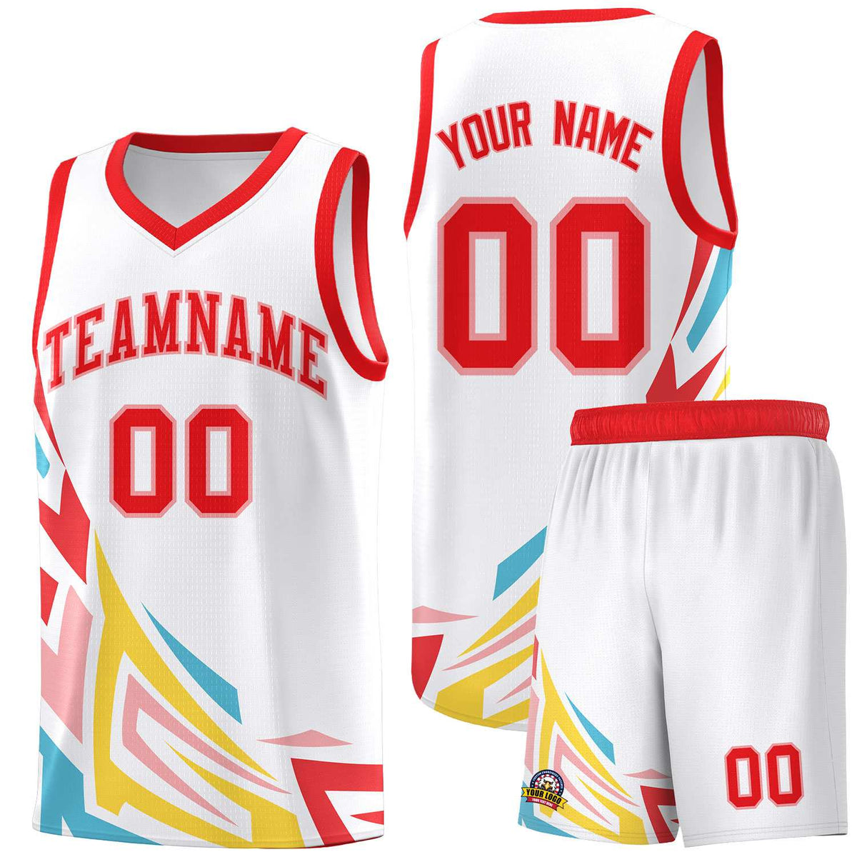Custom White Gradient Graffiti Pattern Sports Uniform Basketball Jersey