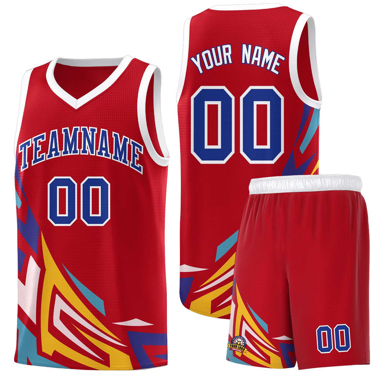 Custom Red Gradient Graffiti Pattern Sports Uniform Basketball Jersey