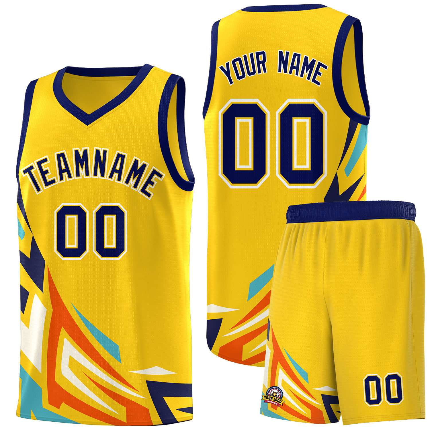 Custom Gold Gradient Graffiti Pattern Sports Uniform Basketball Jersey