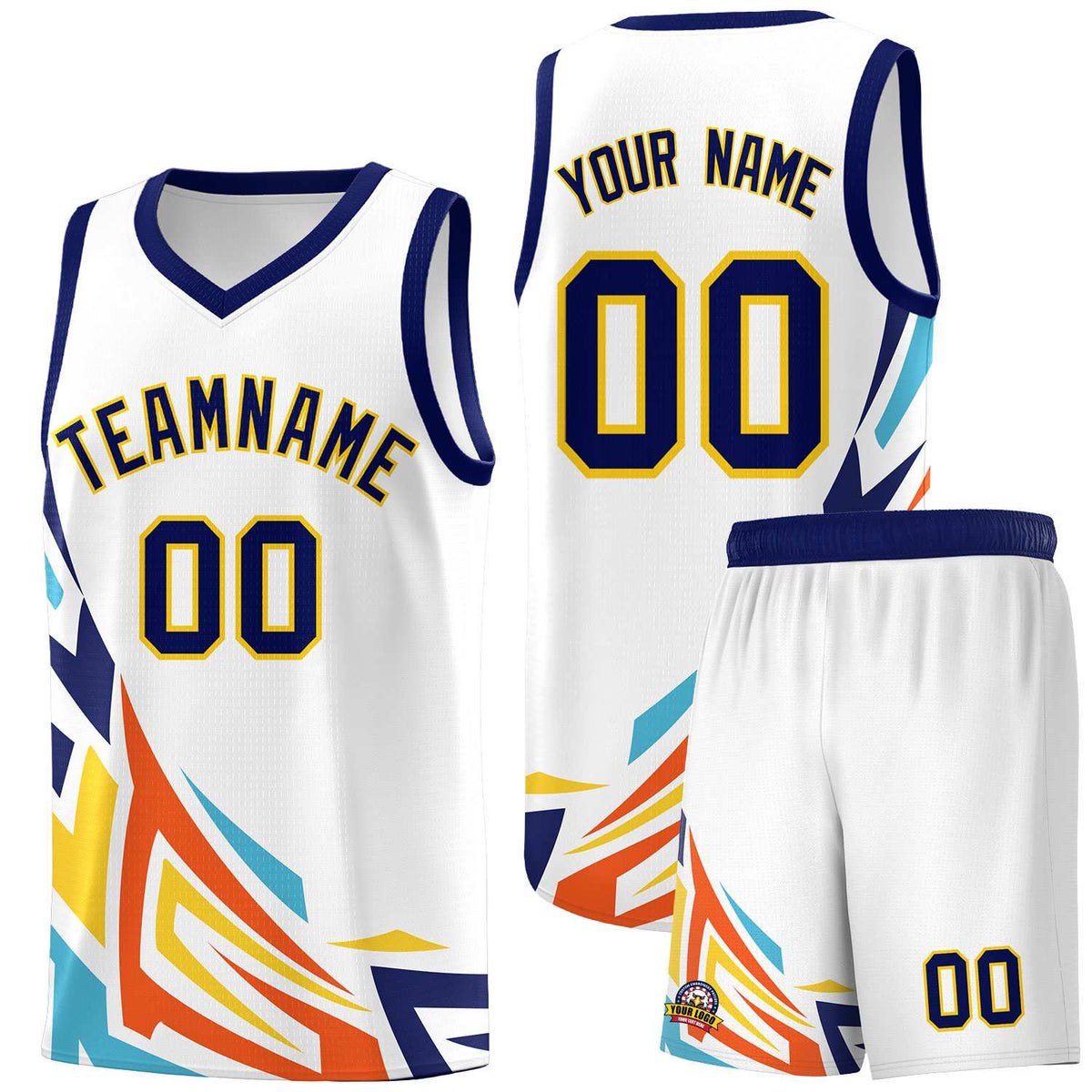 Custom White Gradient Graffiti Pattern Sports Uniform Basketball Jersey