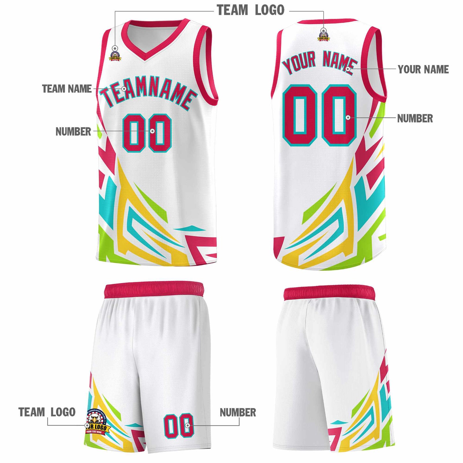 Custom White Gradient Graffiti Pattern Sports Uniform Basketball Jersey