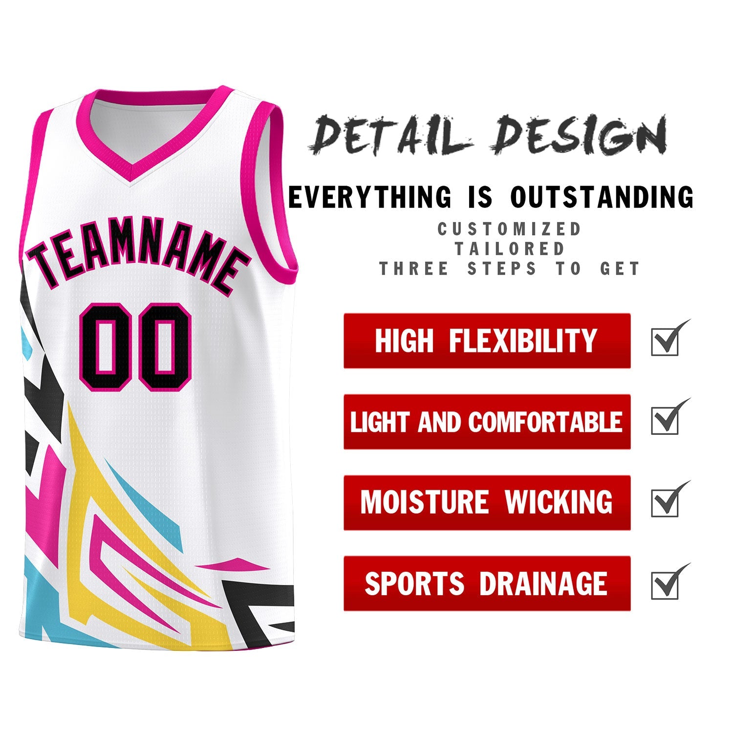 Custom White Gradient Graffiti Pattern Sports Uniform Basketball Jersey
