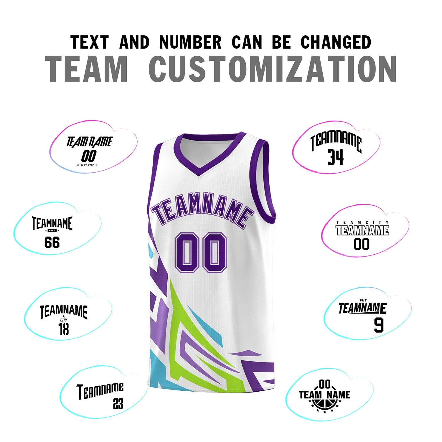 Custom White Gradient Graffiti Pattern Sports Uniform Basketball Jersey