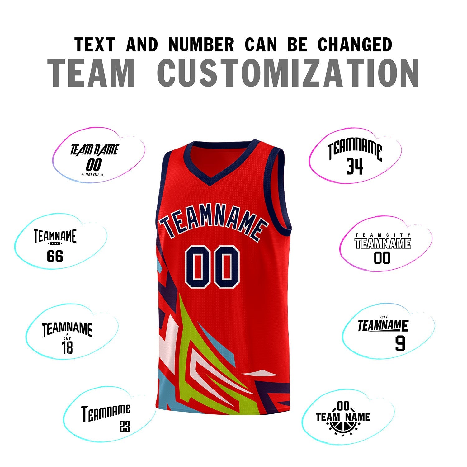 Custom Red Gradient Graffiti Pattern Sports Uniform Basketball Jersey